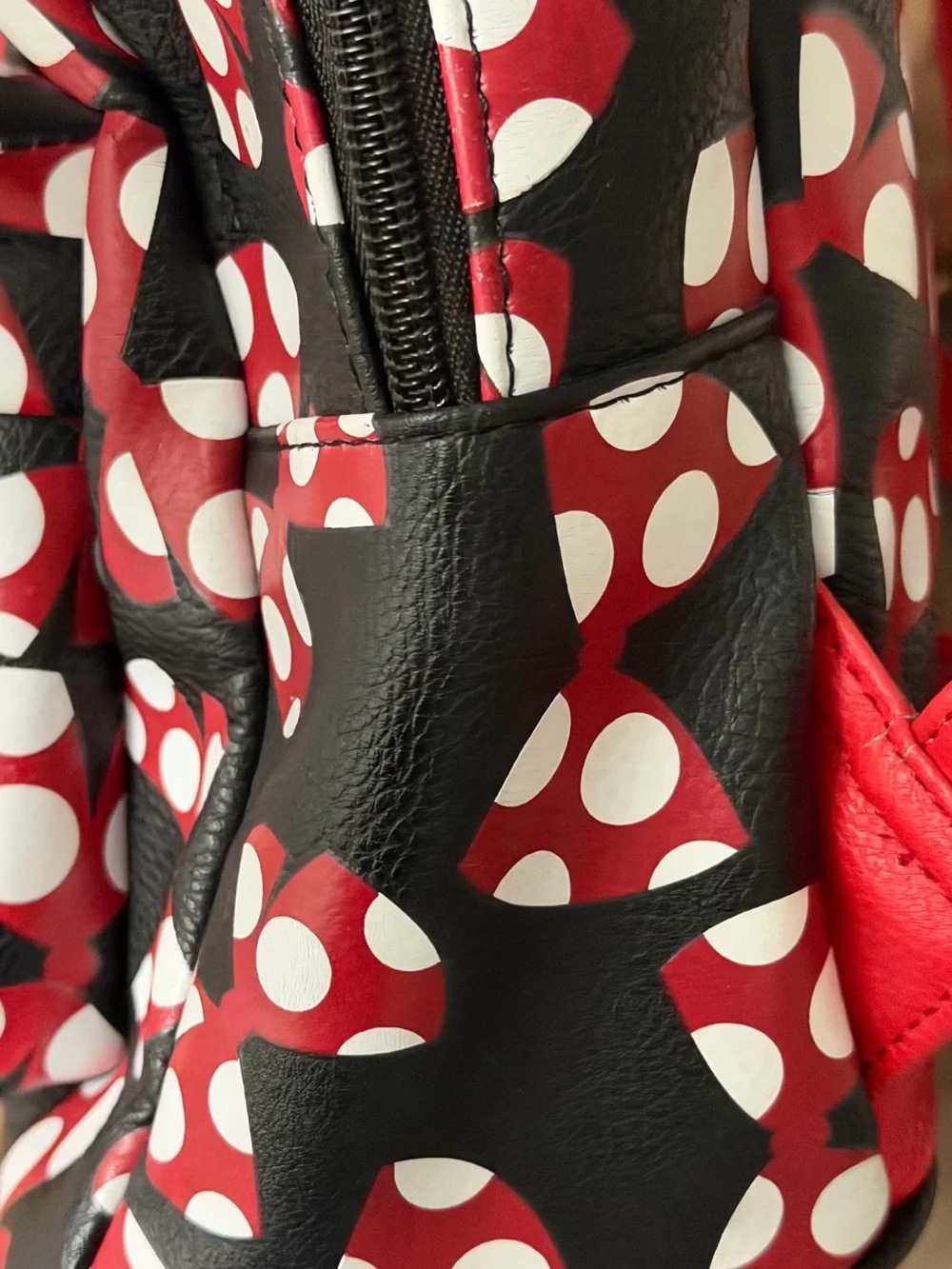 Disney Black Red and White Polka Dot Mini Backpack